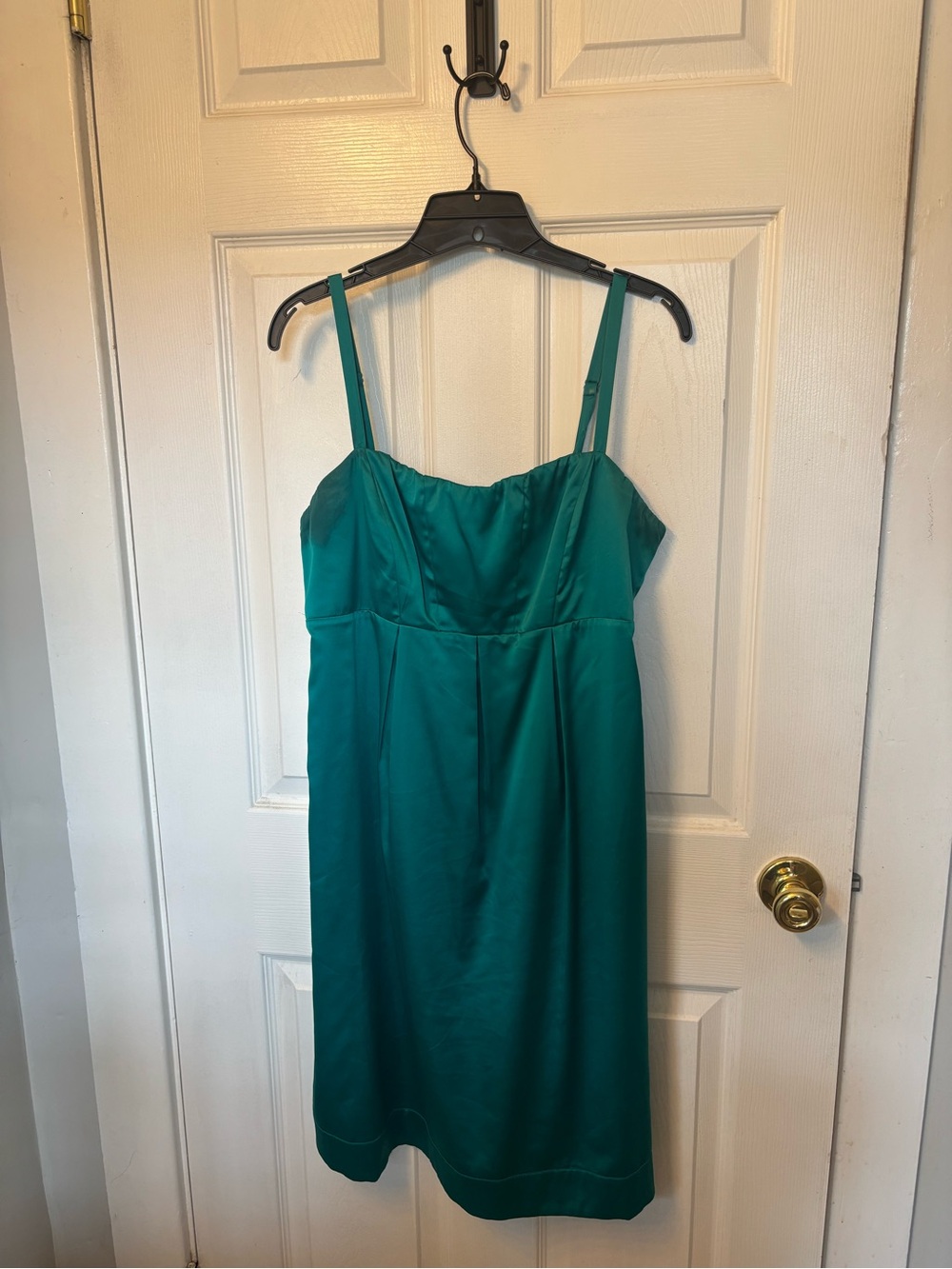 The Limited Teal Strapless Satin Dress
